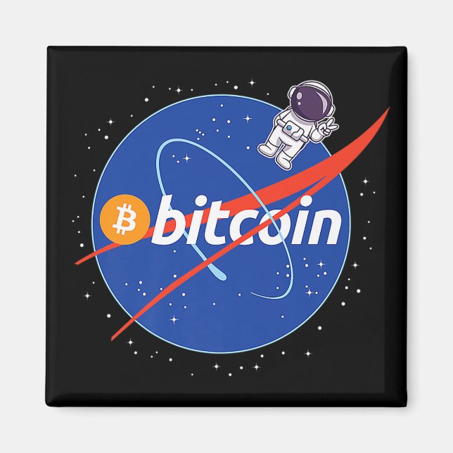 Aimant Crypto spatial astronaute Bitcoin tendance (Devant)