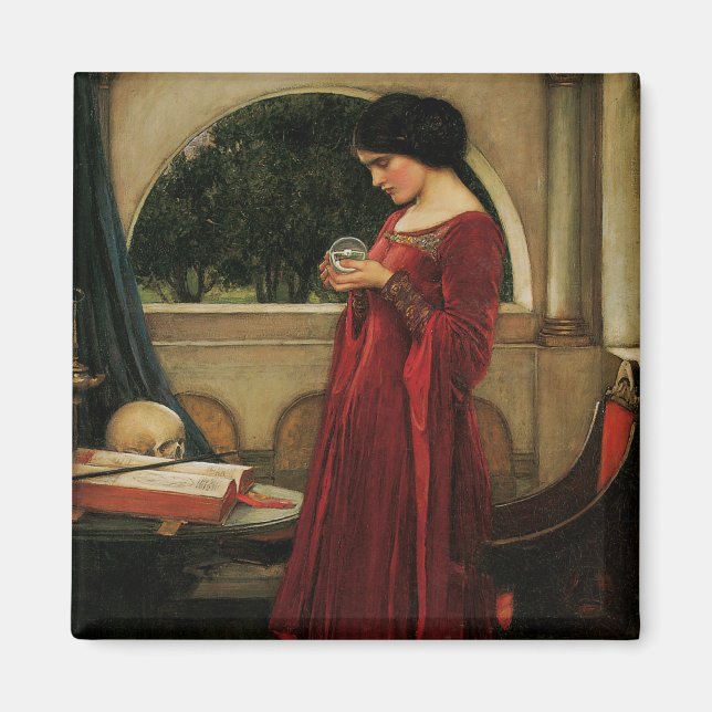 Aimant Crystal Ball Woman Waterhouse Peinture (Devant)