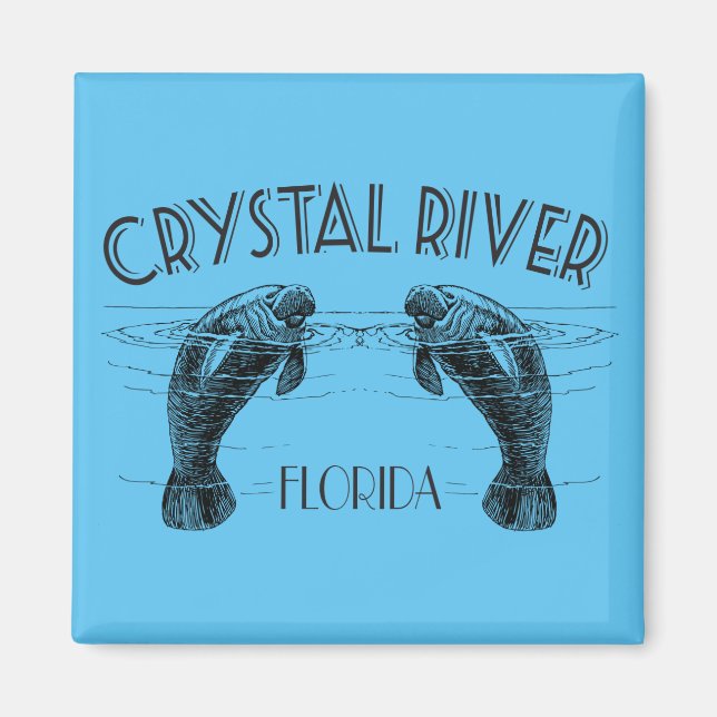 Aimant Crystal River Floride avec Manatees (Devant)