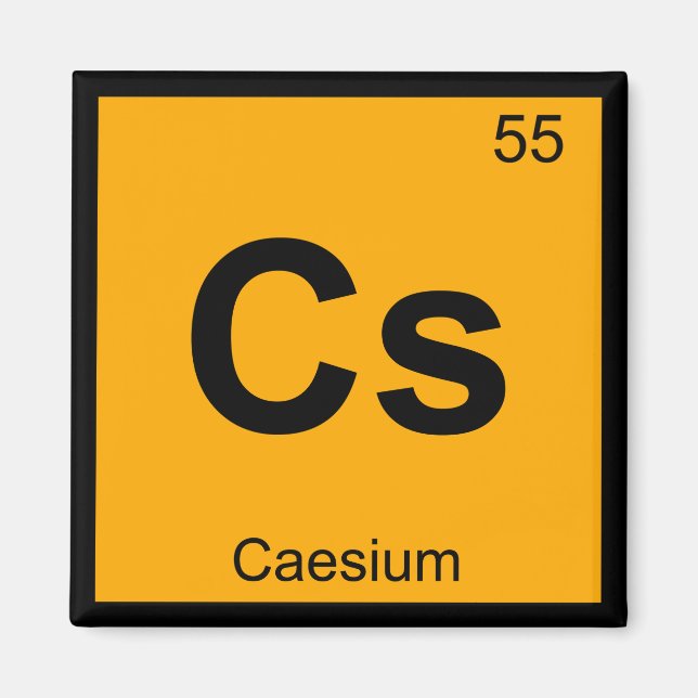 Aimant Cs - Symbole Périodique De La Table De Chimie Cési (Devant)