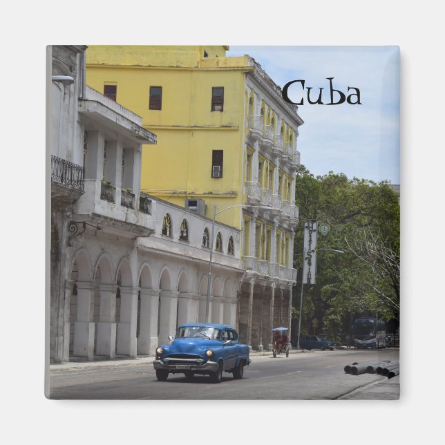 Aimant Cuba Voyage vieilles voitures (Devant)