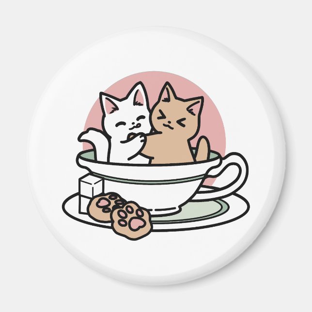 Aimant Cuddin en coupe - Tea Time adorable (Devant)