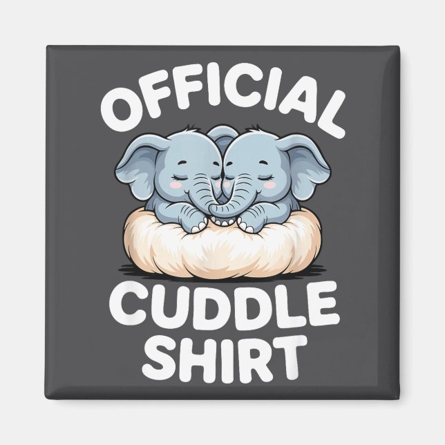 Aimant Cuddle Shirt Cute Baby Elephant Snuggle  (Devant)