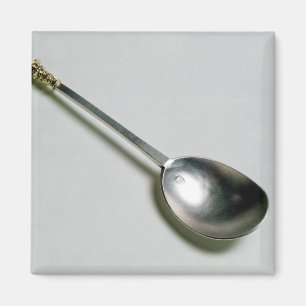 Aimant Cuillère d'apôtre en argent avec dessus de sceau e