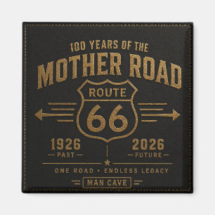 Aimant Cuir Noir 100 Ans de la Route Mère