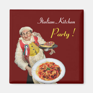 Aimant CUISINE ITALIENNE, rouge