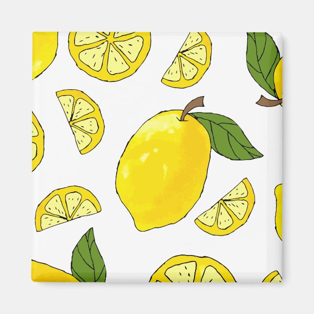 Aimant Cuisine Motif citron Oeuvre d'art Fruit Motif citr (Devant)