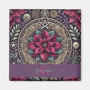Aimant Cuisine personnalisée Poinsettia Pentagram Mandala
