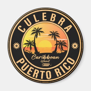 Aimant Culebra Porto Rico Retro Sunset Souvenirs 60s