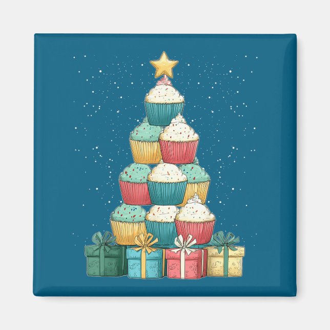 Aimant Cupcake Baking Baker Christmas Tree Xmas  (Devant)