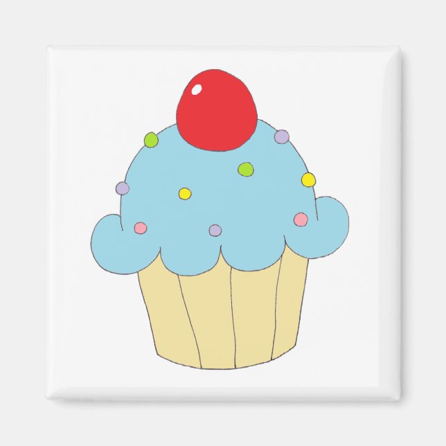 Aimant Cupcake bleu (Devant)