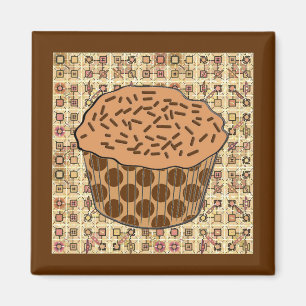 Aimant Cupcake caramel givré avec arroses