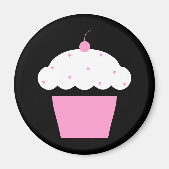 Aimant cupcake de cerise (Devant)