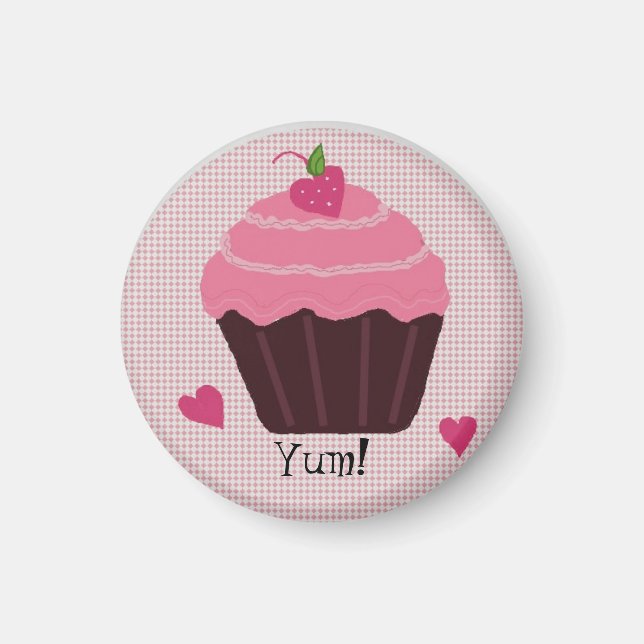 Aimant Cupcake rose congelé (Devant)