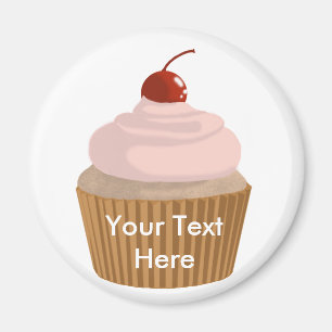 Aimant Cupcake rose et Brown