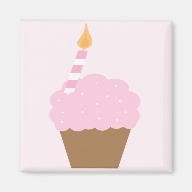 Aimant Cupcake rose pâle (Devant)