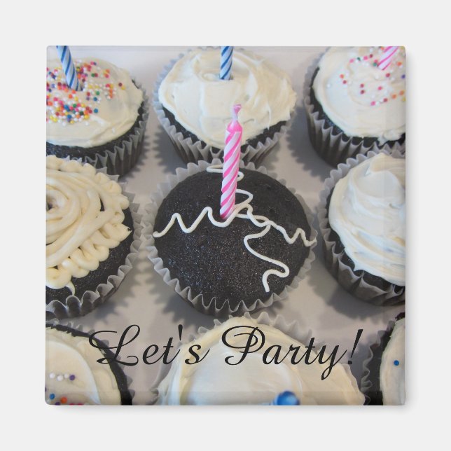 Aimant Cupcakes congelés Faisons la fête (Devant)