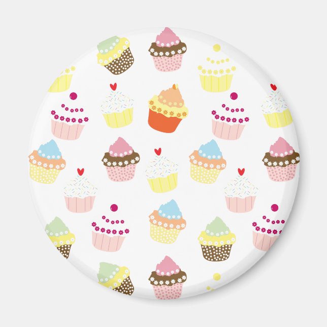 Aimant Cupcakes Delicious Decorated Birthday (Devant)