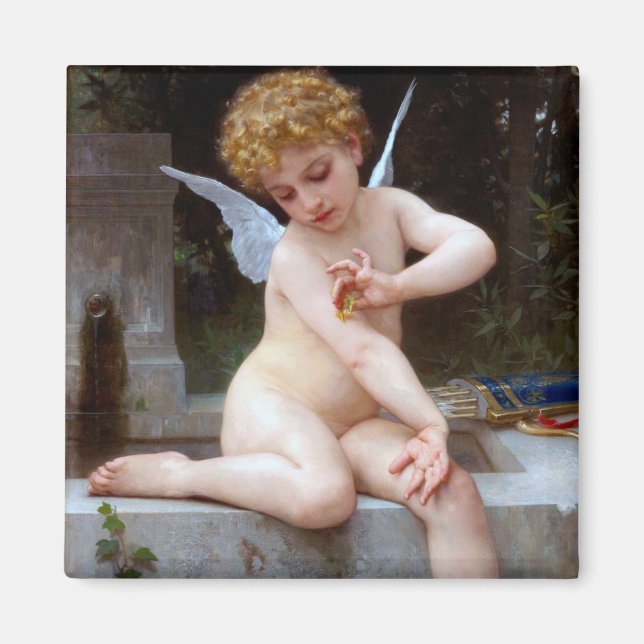 Aimant Cupidé avec un papillon, Bouguereau (Devant)