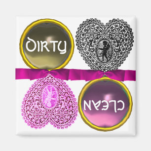 AIMANT CUPIDON DENTELLE CŒUR  LAVE-VAISSELLE SALE PROPRE