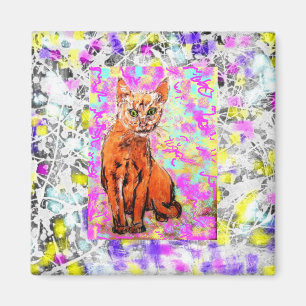 Aimant curieux chat pourpre goutte
