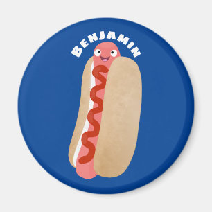 Aimant Curieux hot dog Weiner dessin animé