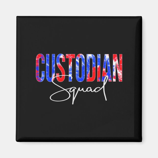 Aimant Custodian Squad Tie Dye Back To School Women Appre (Devant)