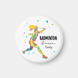 Aimant Custom Badminton Queen Colorful Abstract Player