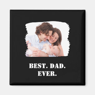 Aimant Custom Family Photo Best Dad Ever Father's Day
