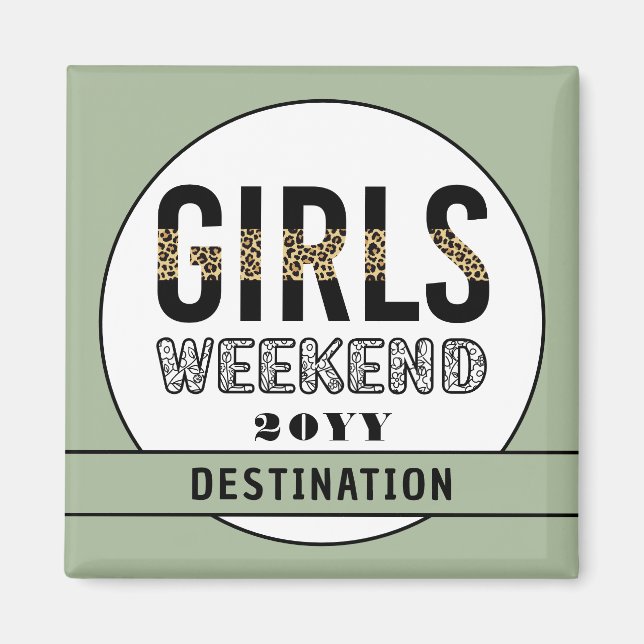 Aimant Custom Girls Week-end Girls Trip Vacances (Devant)