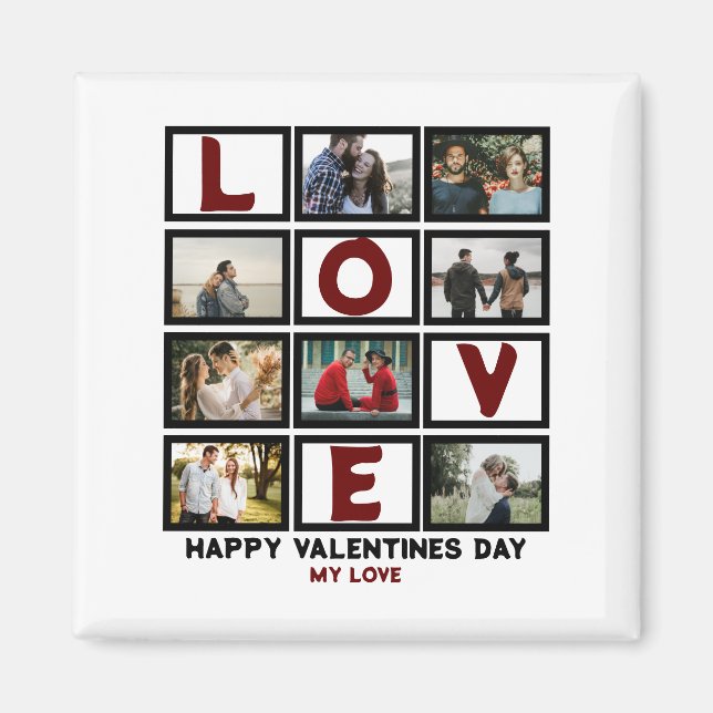 Aimant Custom Love Happy Valentines Day 8 Collage photo (Devant)