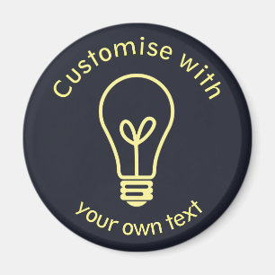 Aimant Custom Text Light Bulb Icon Bright Idea
