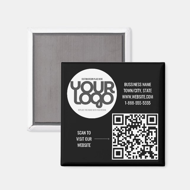 Aimant Customizable Modern Black (Recto/Verso)