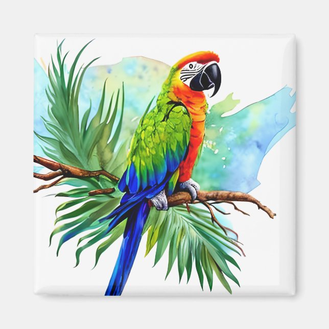 Aimant Cute AI Généré Macaw Parrot (Devant)
