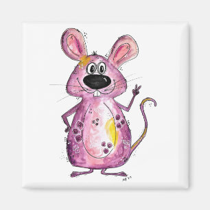 Aimant Cute and Whimsical Purple Mouse