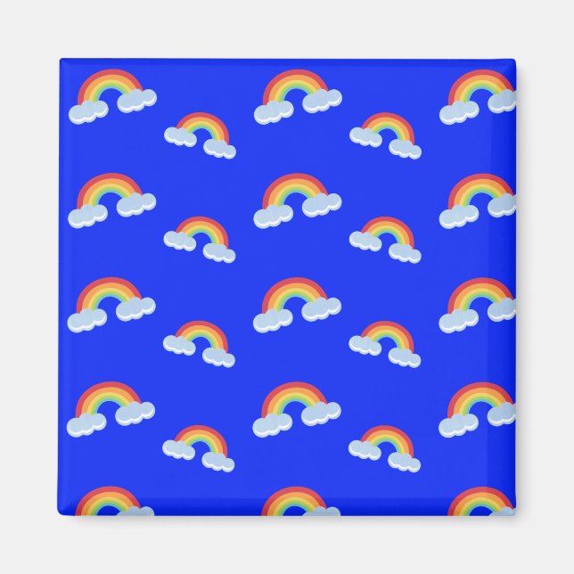 Aimant Cute arc-en-ciel avec Motif nuages (Devant)