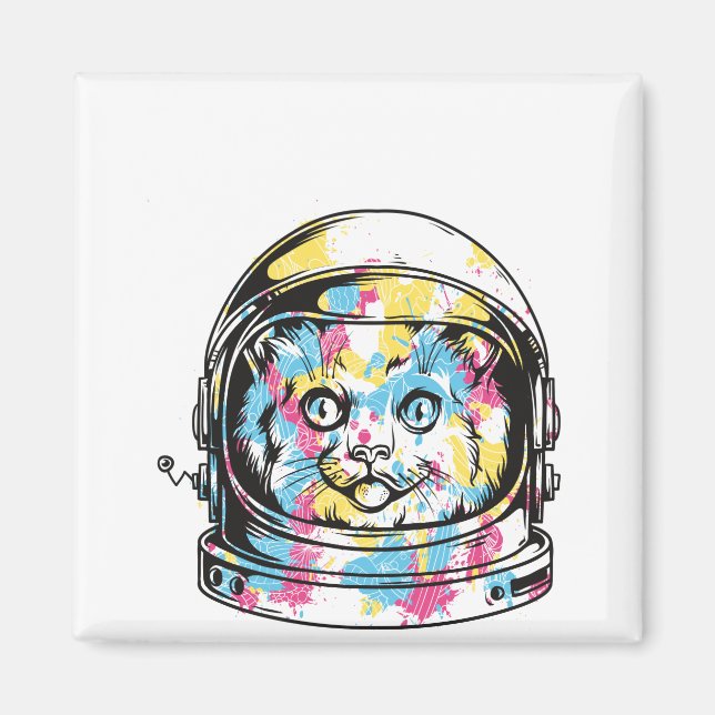 Aimant Cute astronaute Cat (Devant)
