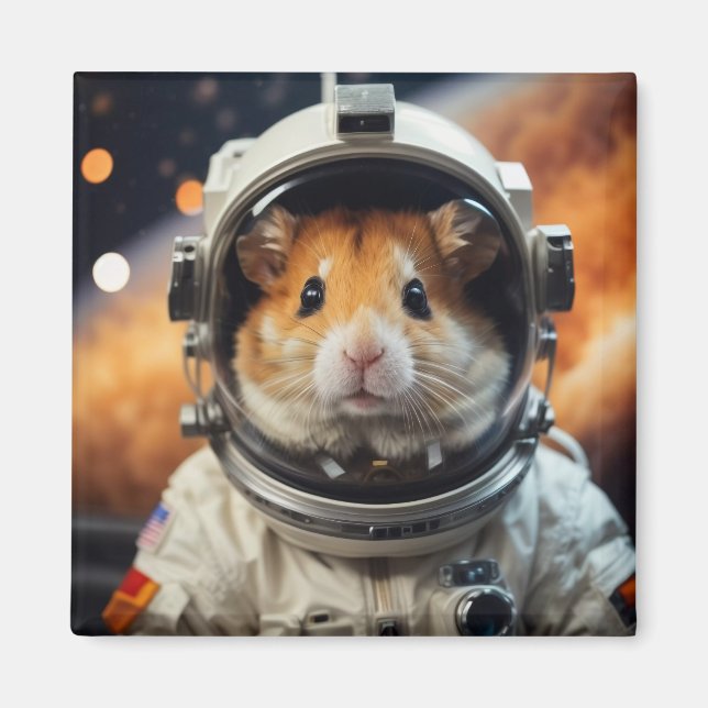 Aimant Cute astronaute spatiale Hamster (Devant)