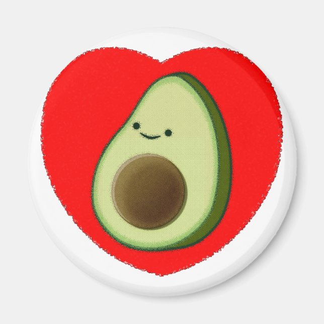 Aimant Cute Avocado Dans Le Coeur Rouge (Devant)