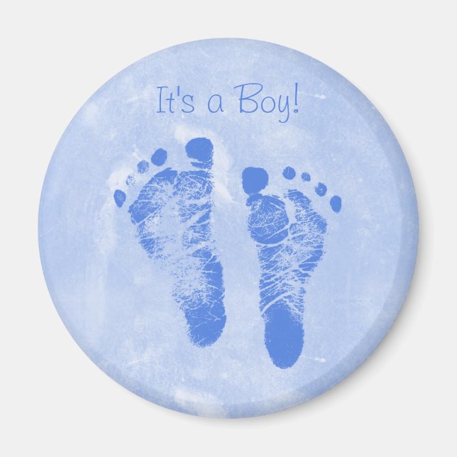 Aimant Cute Baby Boy Footprints (Devant)