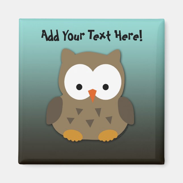 Aimant Cute Baby Owl Personnalisé (Devant)