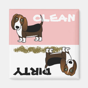 Aimant Cute Basset Hound Propre Lave-Vaisselle Sale Magne