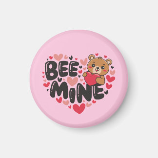 Aimant Cute Bee Mine Teddy Bear Valentine's Day