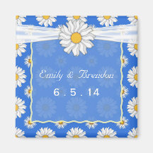 Cute bleu et blanc Mariage floral marguerite