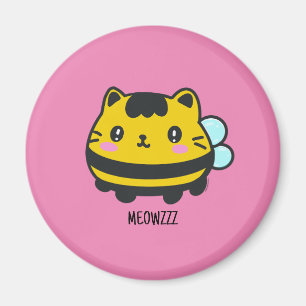 Aimant Cute Bumblebee Chat Texte personnalisé