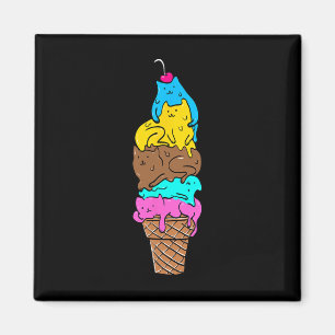 Aimant Cute Cat Ice Cream - Kitty Cat Dessert Shirt