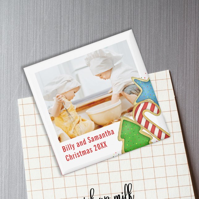 Aimant Cute Christmas Cookie Holiday Photo Custom (Christmas cookies photo magnet.)