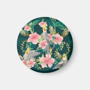 Aimant Cute Cockatiel Parrot Motif Vintage