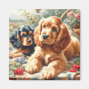 Aimant Cute Cocker Peinture Espagnole