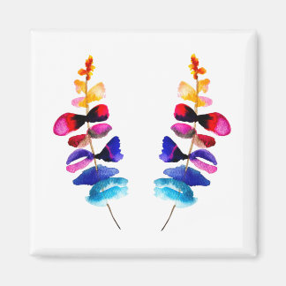 Aimant Cute colorful leaves watercolor